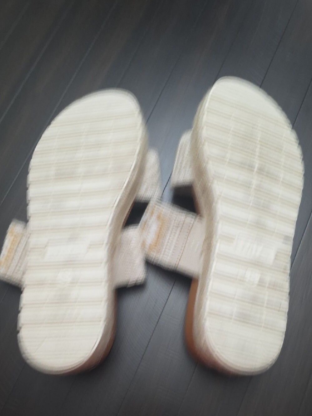 MIA White and Tan Crochet Double-Strap Slide Mules - Picture 5 of 7